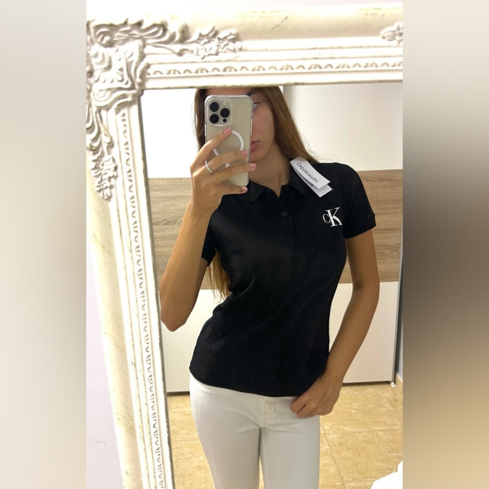 Calvin Klein Women's Black Polo Shirt